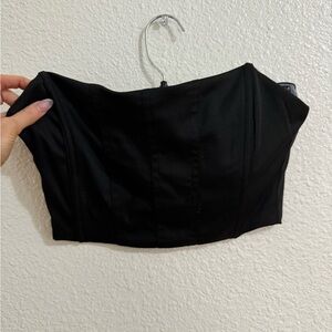 Black Strapless Bustier Top